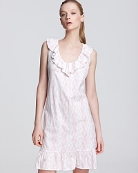 Sweet dreams abound in this short floral print gown by Lauren by Ralph Lauren. Sweet dreams abound in this short floral print gown by Lauren by Ralph Lauren.