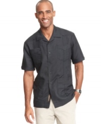 Wear it day or night, this Cubavera shirt will see you all the way through summer. Wear it day or night, this Cubavera shirt will see you all the way through summer.