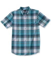 Stay bold. Make an everyday statement with this plaid shirt from DC Shoes. Stay bold. Make an everyday statement with this plaid shirt from DC Shoes.