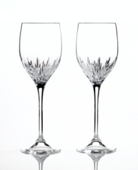 Turn formal affairs into true celebrations with Duchesse wine glasses from Vera Wang. The renowned bridal designer marries a tapered bowl and blazing starburst cut with a beautifully flared stem, all in radiant crystal. Turn formal affairs into true celebrations with Duchesse wine glasses from Vera Wang. The renowned bridal designer marries a tapered bowl and blazing starburst cut with a beautifully flared stem, all in radiant crystal.