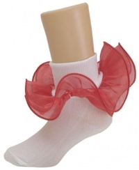 Celebration Nylon Bobby Sock with Organza Trim for Girls Celebration Nylon Bobby Sock with Organza Trim for Girls