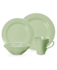 From celebrated chef and writer Sophie Conran comes incredibly durable dinnerware for every step of the meal, from oven to table. A ribbed texture gives the Sage 4-piece place settings a charming look of traditional hand thrown pottery.