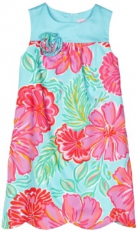 Lilly Pulitzer Girls 2-6X Little Lilly Scalloped Hem Shift Dress, Shorely Blue Bellina, 6 Lilly Pulitzer Girls 2-6X Little Lilly Scalloped Hem Shift Dress, Shorely Blue Bellina, 6