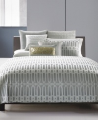 Lustrous links on a shaded blue background offer an abstract take on the beauty of architectural ironwork in this modern sham from Hotel Collection. Hidden zipper closure. Lustrous links on a shaded blue background offer an abstract take on the beauty of architectural ironwork in this modern sham from Hotel Collection. Hidden zipper closure.