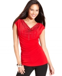 Style&co.'s lovely top looks great alone or layered with cardigans, jean jackets, blazers and more! A truly versatile piece that works in any closet. Style&co.'s lovely top looks great alone or layered with cardigans, jean jackets, blazers and more! A truly versatile piece that works in any closet.