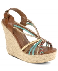 A mixed bag of strappy detailing makes the Dance Fever wedge sandals by Chinese Laundry the perfect summer shoe. A mixed bag of strappy detailing makes the Dance Fever wedge sandals by Chinese Laundry the perfect summer shoe.