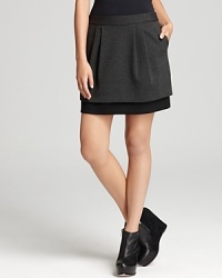 Flaunting contrasting neutral layers, this Aqua ponté mini skirt makes a versatile addition to your wardrobe. Team with a brightly hued blouse or fitted sweater for easy daytime chic. Flaunting contrasting neutral layers, this Aqua ponté mini skirt makes a versatile addition to your wardrobe. Team with a brightly hued blouse or fitted sweater for easy daytime chic.