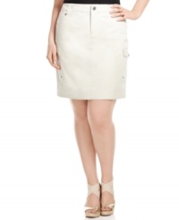 Add feminine flair to your casual wear with Style&co.'s plus size cargo skirt-- it's super-cute for the season! Add feminine flair to your casual wear with Style&co.'s plus size cargo skirt-- it's super-cute for the season!