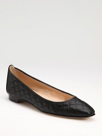 Elegantly quilted nappa leather rendered in a timeless design.Heel, ½ (15mm) Leather lining and sole Padded insole Made in ItalyOUR FIT MODEL RECOMMENDS ordering one half size up as this style runs small. Elegantly quilted nappa leather rendered in a timeless design.Heel, ½ (15mm) Leather lining and sole Padded insole Made in ItalyOUR FIT MODEL RECOMMENDS ordering one half size up as this style runs small.