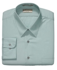 Bring your dress wardrobe into the modern day with this fitted, wrinkle-free Van Heusen style. Bring your dress wardrobe into the modern day with this fitted, wrinkle-free Van Heusen style.
