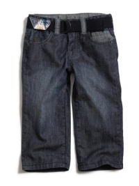 GUESS Kids Boys Toddler Belted Jeans, DARK STONEWASH (18M) GUESS Kids Boys Toddler Belted Jeans, DARK STONEWASH (18M)