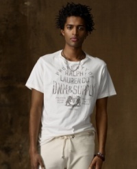 Updated with rugged stencil graphics, this casual cotton tee layers with pretty much anything to create an authentic vintage look and channels cool safari style on its own. Updated with rugged stencil graphics, this casual cotton tee layers with pretty much anything to create an authentic vintage look and channels cool safari style on its own.