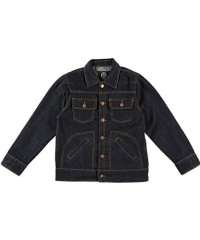 LRG Classic Raw Denim Jacket (Sizes 8 - 18) - raw dark indigo denim, 10 - 12 LRG Classic Raw Denim Jacket (Sizes 8 - 18) - raw dark indigo denim, 10 - 12