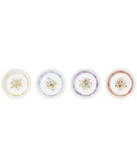 Mikasa offers a fresh take on a classic dinnerware pattern with Antique Garden accent plates. Featuring the vintage-style porcelain of the Antique White collection combined with bands of color and floral prints. Mikasa offers a fresh take on a classic dinnerware pattern with Antique Garden accent plates. Featuring the vintage-style porcelain of the Antique White collection combined with bands of color and floral prints.