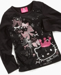 Mesh makes this Hello Kitty tee extra fun, with a Hello Kitty crown graphic exclusive to Macy's! Mesh makes this Hello Kitty tee extra fun, with a Hello Kitty crown graphic exclusive to Macy's!