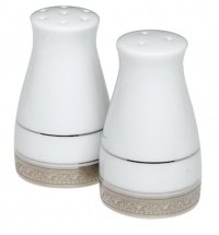 Noritake Crestwood Platinum Salt and Pepper Shakers Noritake Crestwood Platinum Salt and Pepper Shakers