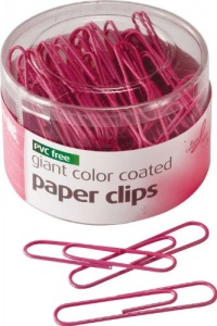Officemate Breast Cancer Awareness PVC Free Giant Color Coated Paper Clips, 80per Tub, Pink (08908) Officemate Breast Cancer Awareness PVC Free Giant Color Coated Paper Clips, 80per Tub, Pink (08908)