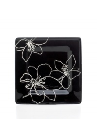 Mix and match! Sprawling black-and-white flowers lend Anna square plates a modern sensibility. A blend of classic florals and contemporary design, this salad plate from the Laurie Gates dinnerware and dishes collection is crafted to enhance your decor at special occasions or quiet nights at home. Mix and match! Sprawling black-and-white flowers lend Anna square plates a modern sensibility. A blend of classic florals and contemporary design, this salad plate from the Laurie Gates dinnerware and dishes collection is crafted to enhance your decor at special occasions or quiet nights at home.