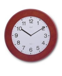 Get the skinny with this stylish wall clock from Opal Clocks. A slim-profile design in dark wood with a white, numbered dial complements any setting, from kitchens to kids' rooms. Get the skinny with this stylish wall clock from Opal Clocks. A slim-profile design in dark wood with a white, numbered dial complements any setting, from kitchens to kids' rooms.