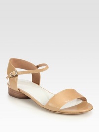 Classic essential in supple Italian leather, featuring an adjustable ankle strap and low stacked heel. Leather upperAdjustable ankle strapLeather lining and solePadded insoleMade in Italy Classic essential in supple Italian leather, featuring an adjustable ankle strap and low stacked heel. Leather upperAdjustable ankle strapLeather lining and solePadded insoleMade in Italy