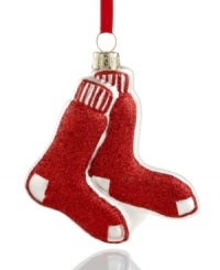 Get festive with Fenway's finest. Kurt Adler's sparkling Red Sox ornament gets every Boston fan revved up for both the baseball and holiday season. Get festive with Fenway's finest. Kurt Adler's sparkling Red Sox ornament gets every Boston fan revved up for both the baseball and holiday season.