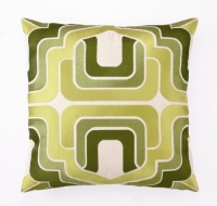 Trina Turk Embroidered Ogee Pillow, Green, 20 x 20 Trina Turk Embroidered Ogee Pillow, Green, 20 x 20