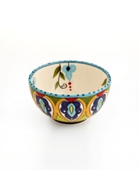 Spice up all your favorite flavors with the Bocca fruit bowl. Featuring energizing florals in dishwasher- and microwave-safe earthenware for bold style and convenience. Spice up all your favorite flavors with the Bocca fruit bowl. Featuring energizing florals in dishwasher- and microwave-safe earthenware for bold style and convenience.
