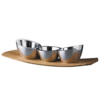 Nambé Trio 15-Inch Metal Condiment Set with Tray Nambé Trio 15-Inch Metal Condiment Set with Tray