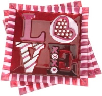 DII Valentine Be Mine Glass Serving Plate, Set of 3 DII Valentine Be Mine Glass Serving Plate, Set of 3