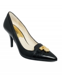 Locked down style. MICHAEL Michael Kors' Hamilton pumps let you exhibit designer charm without adding too much height. Perfect for those busy days. Locked down style. MICHAEL Michael Kors' Hamilton pumps let you exhibit designer charm without adding too much height. Perfect for those busy days.