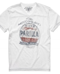 Rev up your casual wardrobe with this casual V-neck tee from Lucky Brand Jeans. Rev up your casual wardrobe with this casual V-neck tee from Lucky Brand Jeans.
