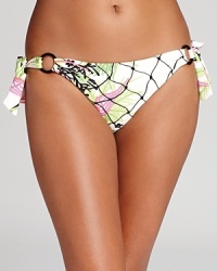 Create the perfect fit with this Nanette Lepore bikini bottom in a tropical print. The ties at the side adjust to hug your curves! Create the perfect fit with this Nanette Lepore bikini bottom in a tropical print. The ties at the side adjust to hug your curves!