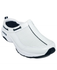 At home or on the road, the Easy Spirit Travelrio Comfort Sneakers are ready to go with their slip-on ease, lace-up decor and comfort sole. At home or on the road, the Easy Spirit Travelrio Comfort Sneakers are ready to go with their slip-on ease, lace-up decor and comfort sole.