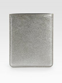 Glittery metallic leather design crafted in Italy, with a strap closure to secure and protect your iPad®. Fully lined8½W X 10¼HMade in ItalyPlease note: iPad® not included.