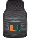 FANMATS 8783 University of Miami Hurricanes Front Heavy Duty Vinyl Car Mat - 2 Pieces