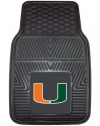 FANMATS 8783 University of Miami Hurricanes Front Heavy Duty Vinyl Car Mat - 2 Pieces