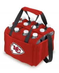 Need a cold one? Quench your thirst on the go with an NFL Teams beverage tote. Perfect for a tailgate or camping trip, this soft, insulated carrier accommodates a 12-pack of bottles or cans and bears the logo of your favorite football team. Need a cold one? Quench your thirst on the go with an NFL Teams beverage tote. Perfect for a tailgate or camping trip, this soft, insulated carrier accommodates a 12-pack of bottles or cans and bears the logo of your favorite football team.