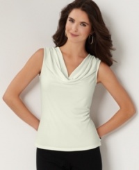 A cowl neckline adds elegance to this petite top by Charter Club. A low price and high style makes this one a must! A cowl neckline adds elegance to this petite top by Charter Club. A low price and high style makes this one a must!