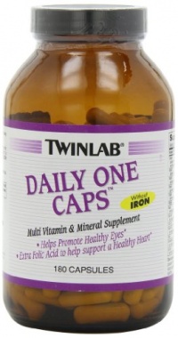 Twinlab Daily One Caps Multi-Vitamin and Multi-Minerals without Iron, 180 Capsules Twinlab Daily One Caps Multi-Vitamin and Multi-Minerals without Iron, 180 Capsules