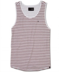 When the temperature rises, this striped tank from Hurley keeps you going strong. When the temperature rises, this striped tank from Hurley keeps you going strong.