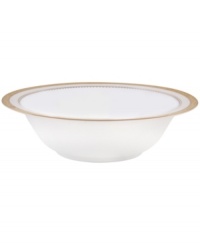Noritake makes any occasion memorable with the opulent Odessa Gold vegetable bowl. Wide bands of etched gold and pale gray with delicate blooms adorn classic bone china. Noritake makes any occasion memorable with the opulent Odessa Gold vegetable bowl. Wide bands of etched gold and pale gray with delicate blooms adorn classic bone china.