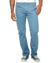 Lighten up for fall. These corduroy pants from Levi's pop some color into your textured pants look.