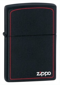 Zippo Black Matte Lighter with Border Zippo Black Matte Lighter with Border