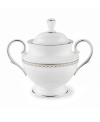 Combining elements both modern and vintage, the understated Pearl Platinum collection is designed to mimic a strand of lustrous pearls. With imitation pearl accents and platinum rims on fine bone china. Combining elements both modern and vintage, the understated Pearl Platinum collection is designed to mimic a strand of lustrous pearls. With imitation pearl accents and platinum rims on fine bone china.