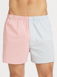 Superior soft cotton boxers in a contrasting stripe pattern with an elastic waistband for added comfort and support.Elastic waistbandCottonMachine washImported Superior soft cotton boxers in a contrasting stripe pattern with an elastic waistband for added comfort and support.Elastic waistbandCottonMachine washImported