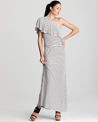 A subtle stripe print floats on the floor-length silhouette of this DKNYC maxi dress. Play up the nautical sentiment with lace-up espadrilles. A subtle stripe print floats on the floor-length silhouette of this DKNYC maxi dress. Play up the nautical sentiment with lace-up espadrilles.