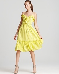 Sunshine-colored ruffles inject a vibrant pop to this ladylike sleeveless Milly dress. Perfect for a daytime party, finish off the look with statement sandals and stacked bangles. Sunshine-colored ruffles inject a vibrant pop to this ladylike sleeveless Milly dress. Perfect for a daytime party, finish off the look with statement sandals and stacked bangles.