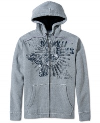 Gear up for fall with this sweet graphic hoodie in super-soft fleece from DKNY. Gear up for fall with this sweet graphic hoodie in super-soft fleece from DKNY.