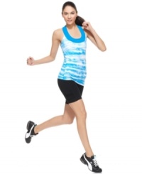 Ruched panels lend a stylish touch to these fitted shorts from Ideology. Check out the chic printed tank top to complete the look! Ruched panels lend a stylish touch to these fitted shorts from Ideology. Check out the chic printed tank top to complete the look!