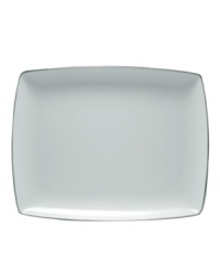 With lightweight construction in fine bone china, a softly squared design and platinum edging, the Mikasa Couture Platinum rectangular platter (not shown) offers a new take on sophisticated modern dining.